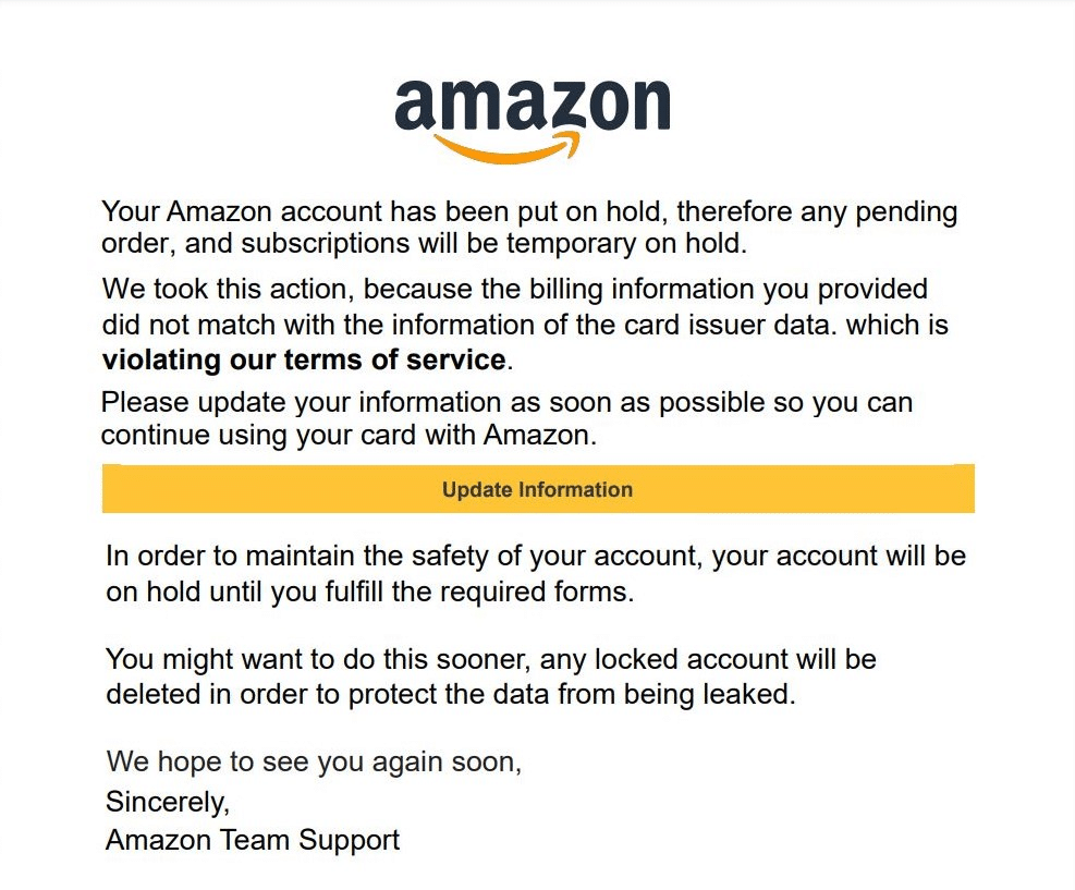 Amazon Phishing Email